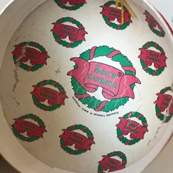 Vintage Sees Candies West Germany Paper Mache Snowman Candy Container Ornament - Picture 11 of 14